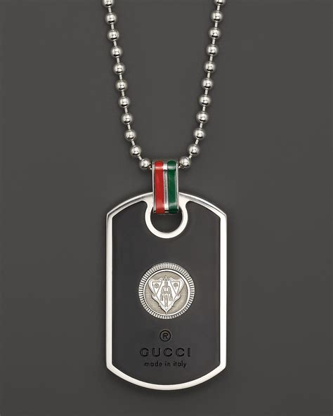 gucci enamel dog tag necklace|gucci dog tag necklace men's.